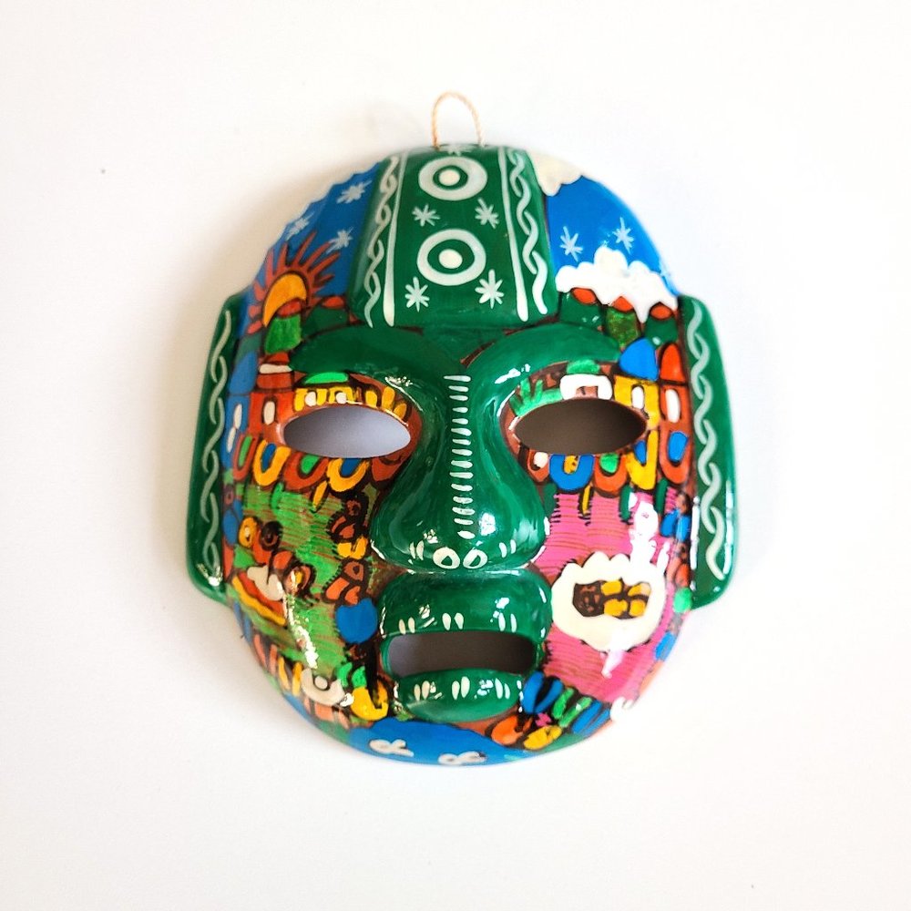 Multicolored ceramic mask.
